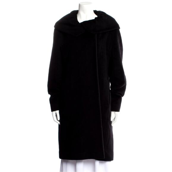 Cinzia Rocca Black Wool Coat Size 16 - Picture 4 of 13